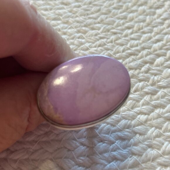 Gorgeous PURPLE LEPIDOLITE Handmade Sterling Ring Size 10.5 #946D - Picture 1 of 3